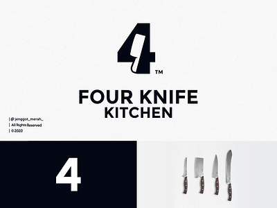 FOUR KNIFE KITCHEN LOGO DESIGN