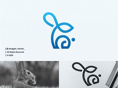 rabbit lineart logo design art awesome brand brand identity brandidentity branding design for sale forsale gradient gradients identity inspiration inspirations line art lineart logo rabbit rabbit logo rabbits