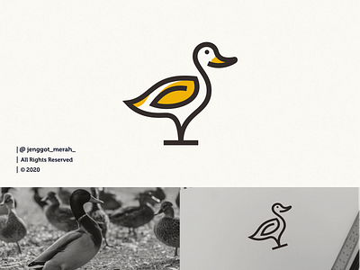 duck lineart logo design