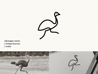ostrich logo design