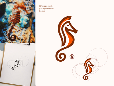 Sea Horse logo design art brand creative design excellent exotic graphic identity illustration line art logo modern nature photographer sea seahorse simple symbol vector zoo