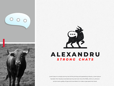 ALEXANDRU STRONG CHATS LOGO DESIGN animal awesome brand brand identity brandidentity branding bubble chat bull chat design dual meaning horn identity inspiration inspirations logo mark negative space taurus toro