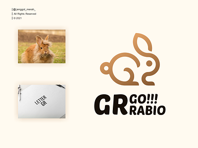 GO RABIO logo design abstract business concept creative design elegant graphic icon identity letter line line art logo logotype modern rabbit rabbits symbol vector wordmark