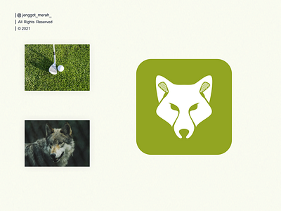wolf golf logo design animal awesome brand brandidentity branding design double meaning dual meaning golf identity illustration illustrations inspiration inspirations logo negative space sport sports vector wolf