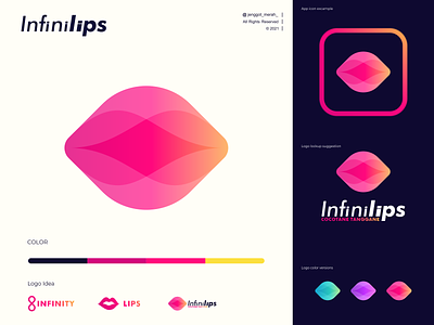InfiniLips logo Design abstract awesome day design element graphic heart illustration infinity inspirations isolated line lips logo love red sign symbol valentine vector