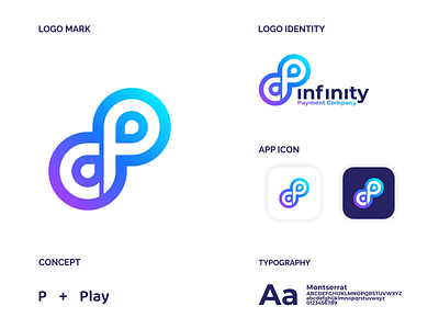 infinity CP logo design design abstract business company design icon identity illustration infinity jenggot merah letter logo modern payment symbol tech technology ui ux vector