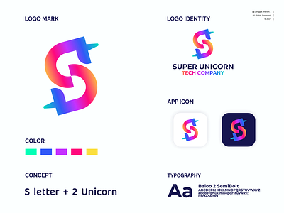 super unicorn logo design
