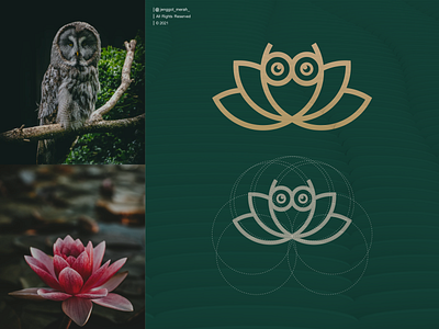 lotus owl logo design art awesome beauty beauty care brand identity design double meaning flower inspirations jenggot merah line art logo lotus make up nature owl skincare spa therapy vector