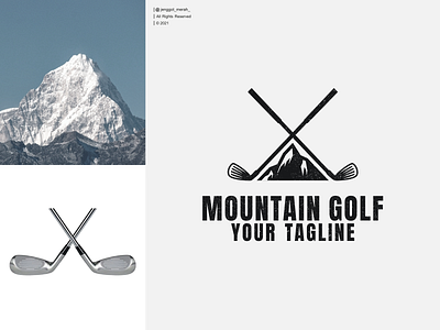 golf mountain logo design badge ball club design dribbble dual meaning element golf graphic icon illustration jenggot merah landscape logo mountain nature negative space sport symbol vector