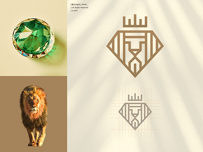 diamond lion logo design animal awesome brand identity combinations design diamond diamonds dual meaning elegant face head icon inspirations jenggot merah line art lion king logo luxury royal vector