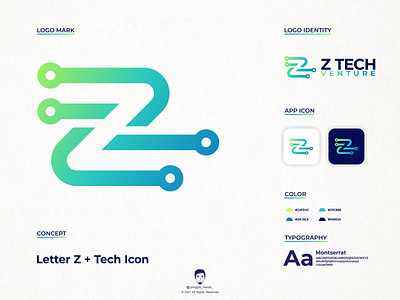 Z tech logo design awesome blue color brand identity branding business color icon industry inspirations jenggot merah letter z logo design minimal negative space startup logo symbol tech technology vector z