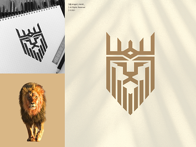 lion line art logo design 🔴Sold out!🔴