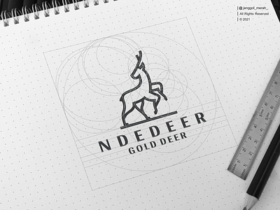 ndedeer gold deer logo design animal art behance deer design dribbble element gold graphic grid icon illustration isolated jenggot merah line art logo pinterest sign symbol vector