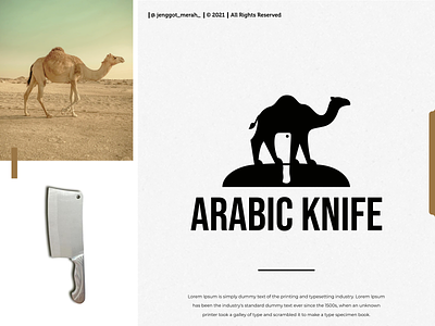 arabic knife logo design