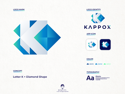 KAPPOX logo design! blue business data design digital graphic icon inspirations internet jenggot merah k k tech letter k logo logotype network pixel symbol tech technology