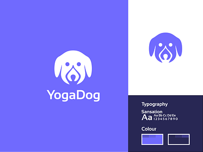 YogaDog Logo Design awesome brand identity branding company design dog dog lovers double meaning dual meaning for sale identity inspiration inspirations jenggot merah logo mark negative space wordmark yoga yoga life