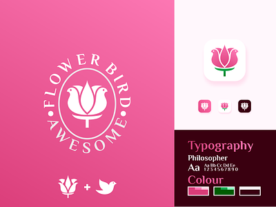 Flower bird Logo Design