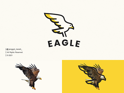 Eagle Line Art logo idea. animal awesome bird branding design eagle falcon hawk icon illustration inspirations kite line art logo mark minimal monoline nest symbol wings