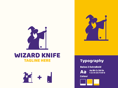 WIZARD KNIFE LOGO DESIGN awesome brandmark clever combination design dual meaning flat identity inspirations knife logo logo designer logotype mark minimal monogram negative space symbol vector wizard