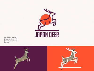 Japan Deer Logo Design! animal antelope brand branding character deer design for sale gazelle horn identity illustrator japan logo nippon simple stag symbol vector wild