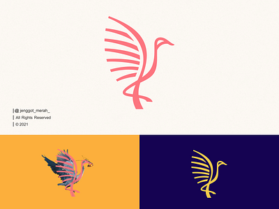 Bird Line Art logo idea animal bird branding crane design flamingo heron icon illustration line art lineart logo mark monoline nest pelican stork swan symbol wings