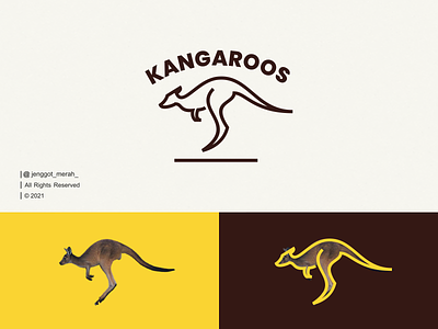 Kangaroo Line Art logo idea.