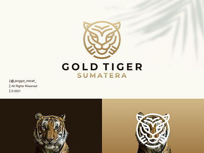 Gold Tiger Line Art logo Idea abstract awesome brand branding design forest gold icon identity illustration inspirations line art lion lions logo luxury symbol tiger vector wild