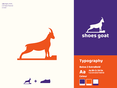 Shoes Goat Logo Design animal awesome brand branding combinations design double meaning goat icon identity illustration inspirations logo mark mascot mountain goat negative space sheep shoes vector