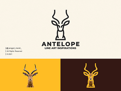 Antelope Line Art logo Idea animal antelope awesome brand branding deer design for sale gazelle horn identity inspirations line art logo mark stag symbol vector wild