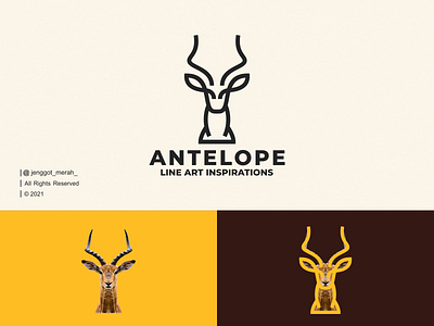 Antelope Line Art logo Idea