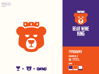 bear wine king logo design animal awesome bear brand branding combinations crown design double meaning icon identity illustration inspiration inspirations king logo mark negative space vector wine