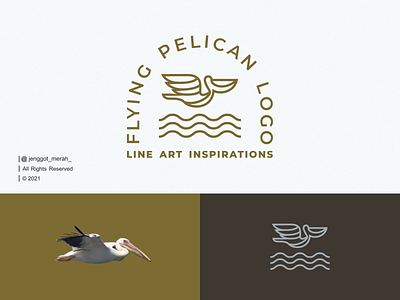 Flying Pelican Lineart Logo Design! animal bird brand branding design fliying fly icon identity inspirations line line art logo logos mark minimal pelican sea symbol vector