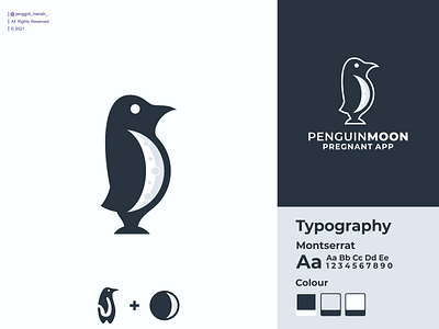 Penguin Moon Logo Design! awesome brand brand mark branding clever combination design dual meaning flat identity inspirations logo mark minimal monogram moon negative space penguin symbol vector