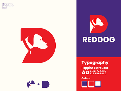 RED DOG LOGO IDEA brand brand mark branding clever combination design dog dual meaning flat graphic design identity inspirations logo mark minimal monogram negative space security symbol vector