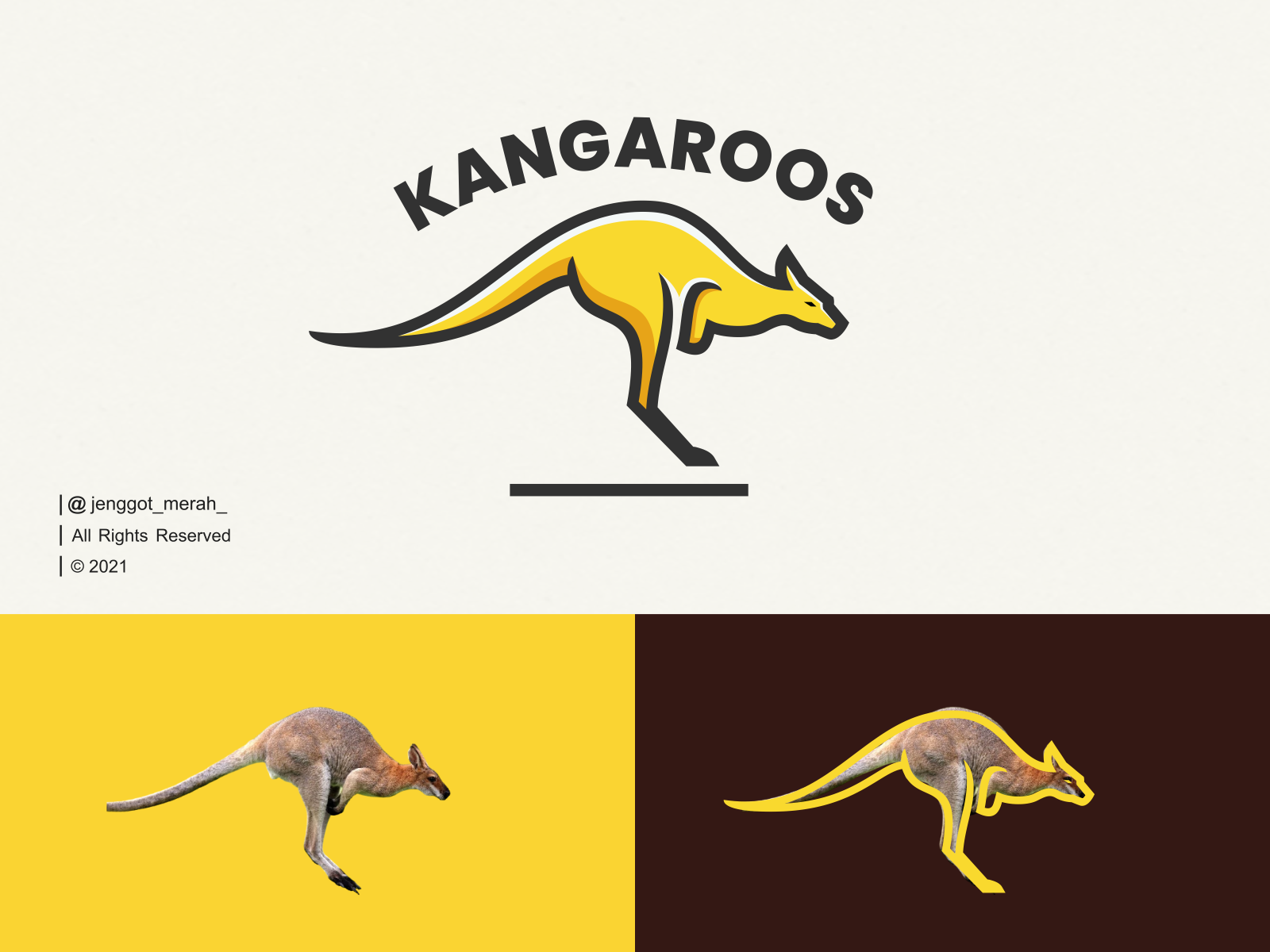 Logo Linear Kangaroos Merah by Jenggot Design! on Dribbble