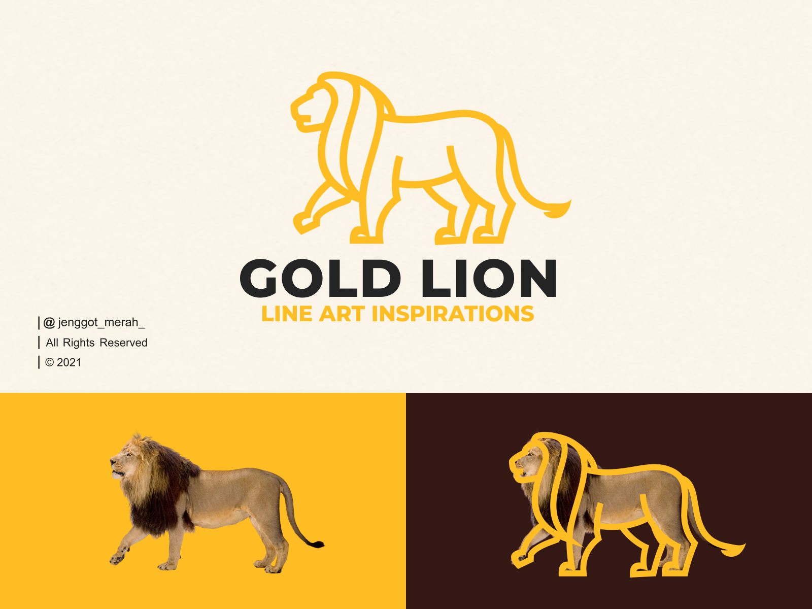 Golden Lion Head Mascot Logo Design Graphic by depadepi · Creative Fabrica