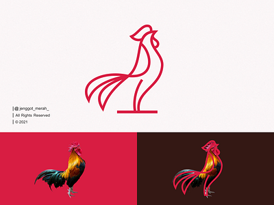 Rooster Line Art logo idea