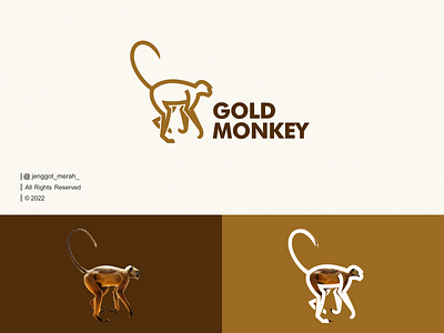 Gold Monkey Line Art logo idea animal ape awesome branding design flat gold gold monkey icon inspirations line art logo mamalia mark minimal monkey monoline simple symbol vector