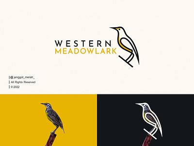 Western Meadowlark Line Art logo idea.