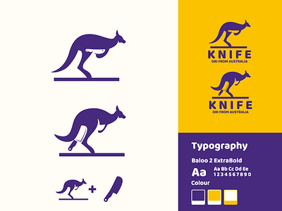 Kangaroo Knife Logo Design animal australia awesome brand branding character combinations design identity illustration inspirations kangaroo knife logo mark nature negative space symbol vector wild