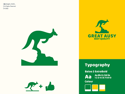 Great Ausy Logo Design animal australia awesome brand branding character combinations design great identity inspirations kangaroo logo mark nature negative space symbol tumb vector