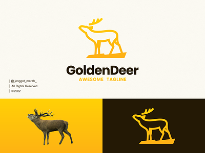 GoldenDeer Line Art logo idea. animal awesome bee branding deer deers design simple flat gazelle horn icon inspirations line art logo mark minimal monoline symbol vector wild