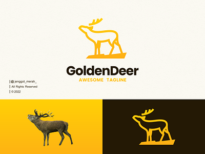 GoldenDeer Line Art logo idea. animal awesome bee branding deer deers design simple flat gazelle horn icon inspirations line art logo mark minimal monoline symbol vector wild