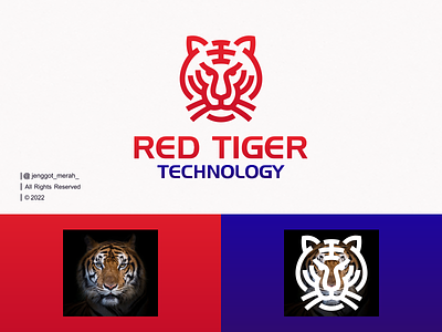 RedTiger Technology Logo Design animal art cat design digital face geometric icon illustration logo mascot modern predator symbol tech technology tiger vector wild
