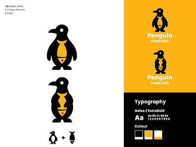 Penguin Fresh Fish Logo Design! animal awesome bird cartoon cold cute design fish graphic icon illustration inspirations logo nature penguin snow symbol vector wildlife winter