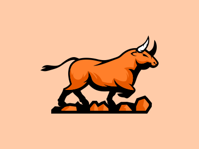 Bull logo design angry animal art awesome bull cow creative design head horn icon inspiration jenggot merah logo mascot modern simple symbol wild wildlife