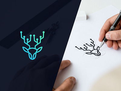 Deer Tech deer design forsale golden ratio goldenratio logo tech