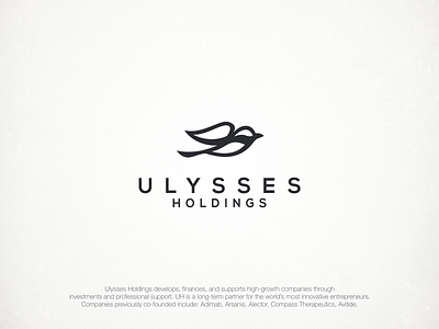 Ulysses Holding logo awesome bird black brand brandidentity color design identity inspirations logo nice white