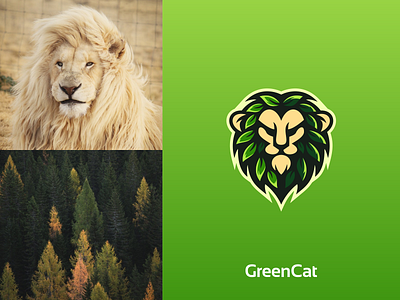 Greencat logo awesome brandidentity cat design green inspirations lion logo