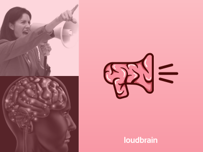 Loudbrain art awesome brain brandidentity design forsale identity inspirations logo luodspeaker megaphone